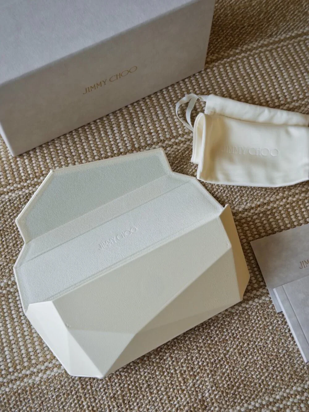 Authentic Jimmy Choo Geometric Sunglass Case & Box Set, Luxury, NEW